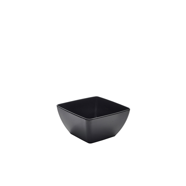 [BC-NMELSQB-20BK] GenWare Melamine Black Curved Square Bowl 19cm