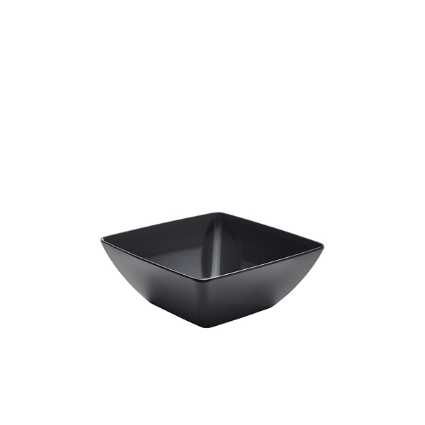 [BC-NMELSQB-28BK] GenWare Melamine Black Curved Square Bowl 26.2cm