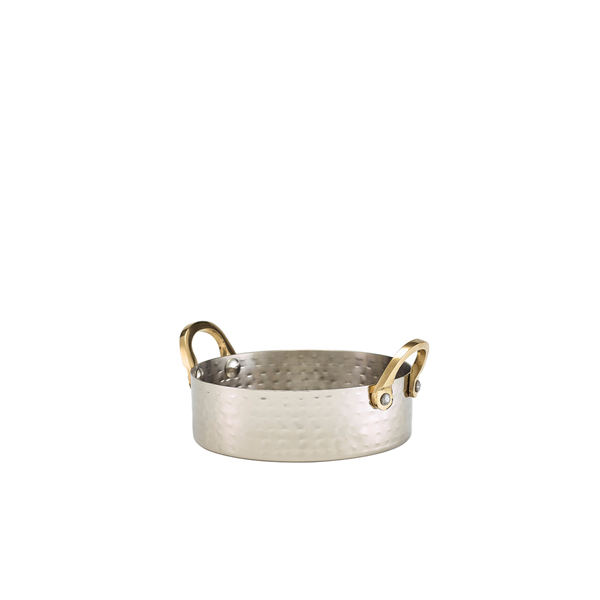[BC-NMHCD12] Mini Hammered Stainless Steel Casserole Dish 12 x 3.5cm (Pack of 12)