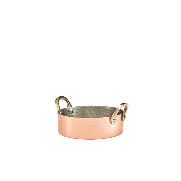 Mini Hammered Copper Plated Casserole Dish 12 x 3.5cm (Pack of 12)