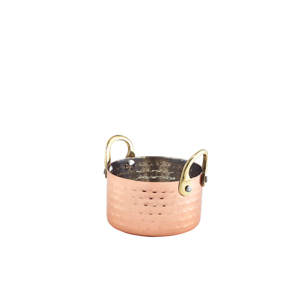 Mini Hammered Copper Casserole Dish 9.2 x 5cm (Pack of 12)
