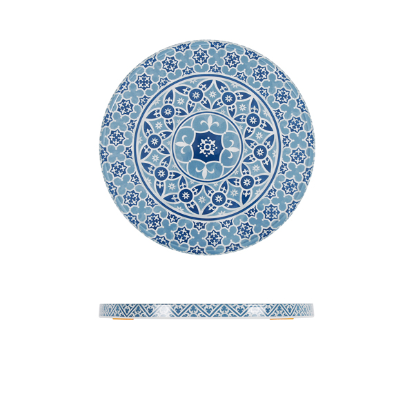 [BC-NMK281328] Blue Marrakesh Melamine Round Slab 28.5cm