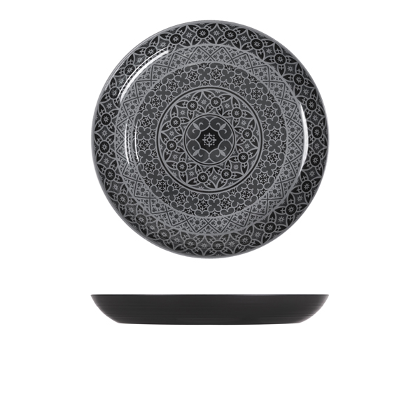 [BC-NMK380972] Black Marrakesh Melamine Bowl 38 x 4.5cm