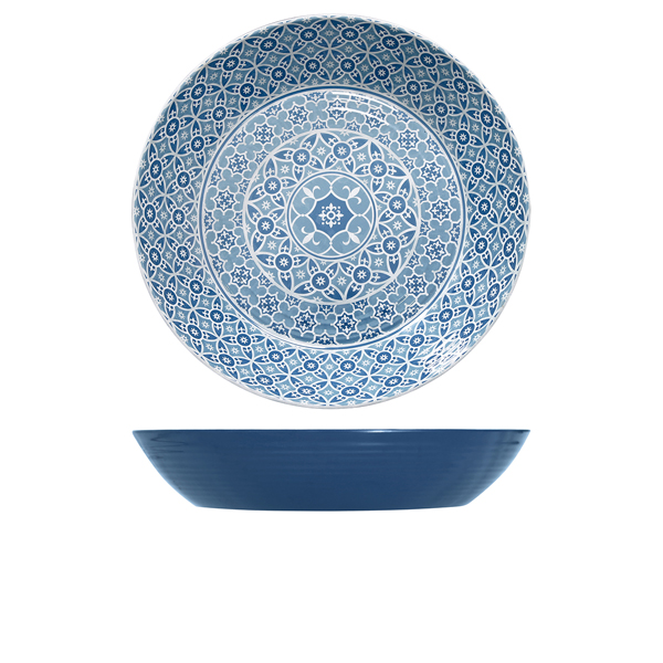 [BC-NMK430928] Blue Marrakesh Melamine Bowl 42.5 x 8cm