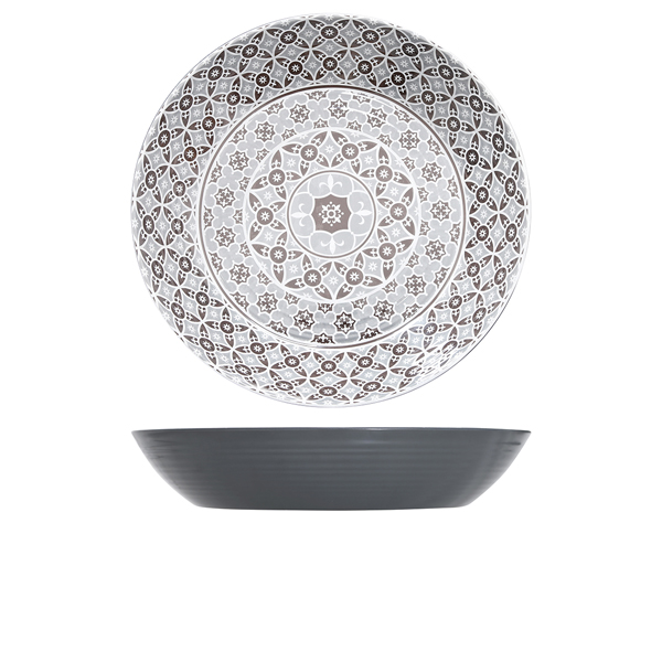 [BC-NMK430939] Grey Marrakesh Melamine Bowl 42.5 x 8cm