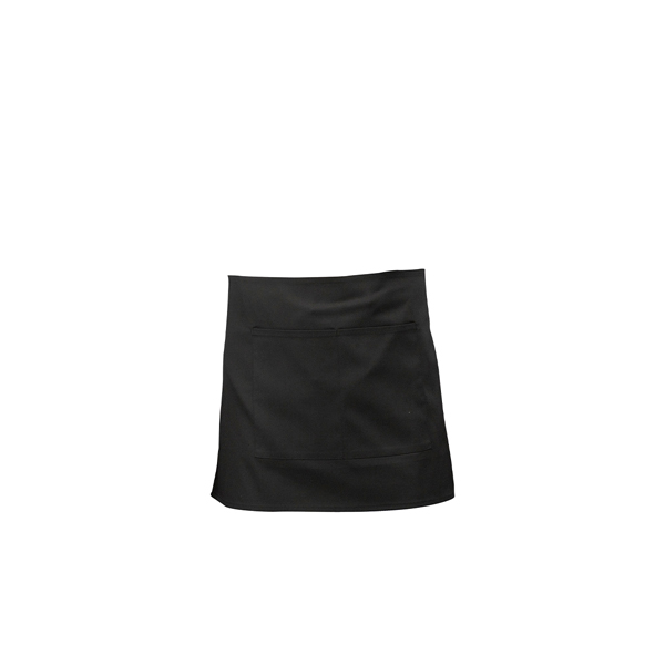Black Short Apron W/ Split Pocket  70cm x 37cm