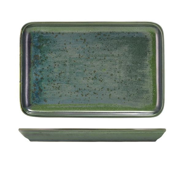 Terra Porcelain Aqua Green Rectangular Platter 30 x 20cm (Pack of 3)