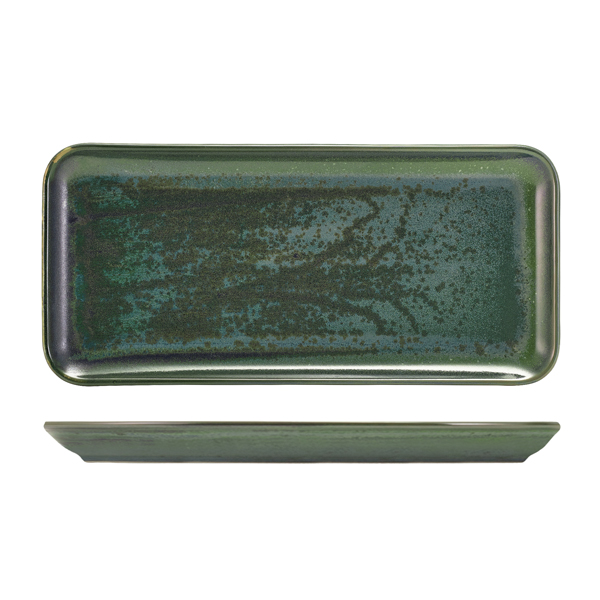 [BC-NNR-PAG36] Terra Porcelain Aqua Green Narrow Rectangular Platter 36 x 16.5cm (Pack of 3)