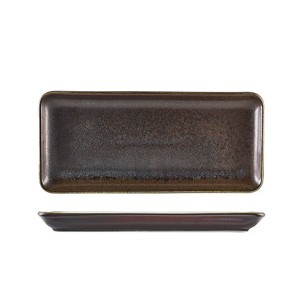 [BC-NNR-PBK30] Terra Porcelain Black Narrow Rectangular Platter 31 x 14cm (Pack of 6)