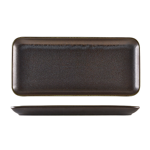 [BC-NNR-PBK36] Terra Porcelain Black Narrow Rectangular Platter 36 x 16.5cm (Pack of 3)