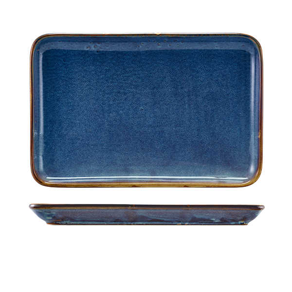 [BC-NNR-PBL32] Terra Porcelain Aqua Blue Rectangular Platter 30 x 20cm (Pack of 3)