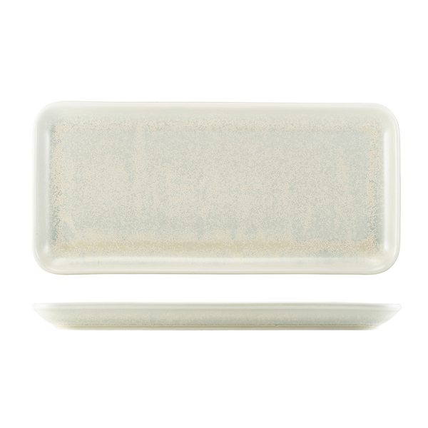 Terra Porcelain Pearl Narrow Rectangular Platter 36 x 16.5cm (Pack of 3)