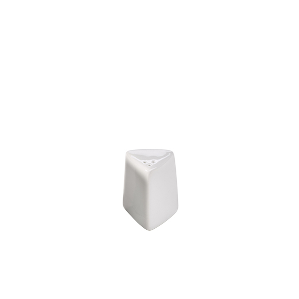 Genware Porcelain Triangular Pepper Pot 6cm/ 2.5" (Pack of 6)