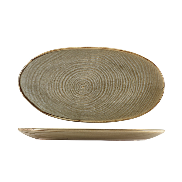 Terra Porcelain Grey Organic Platter 31cm (Pack of 6)
