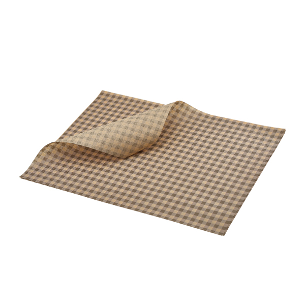[BC-NPN0829GBK] GenWare Greaseproof Paper Brown Gingham Print 25 x 20cm