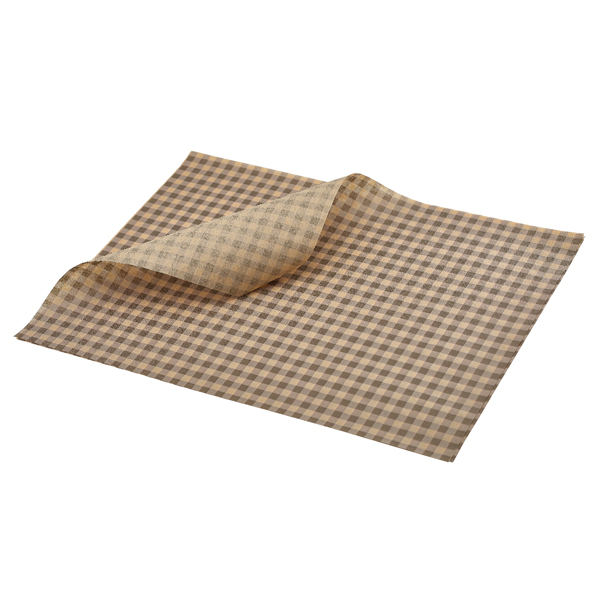 [BC-NPN0829LGBK] Greaseproof Paper Brown Gingham Print 35 x 25cm