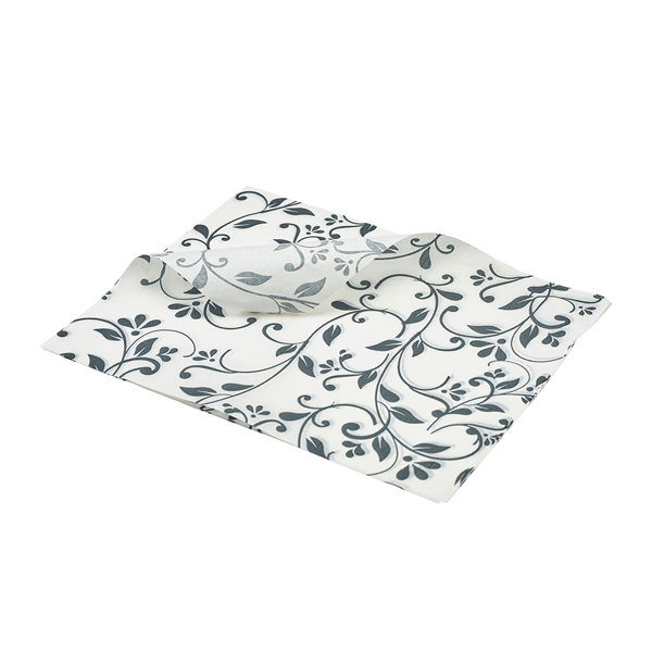 [BC-NPN1487FG] Greaseproof Paper Grey Floral Print 25 x 20cm