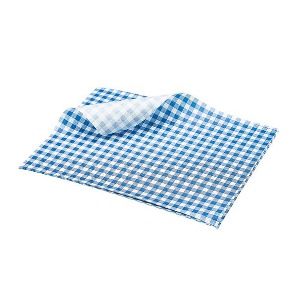 [BC-NPN1487GB] Greaseproof Paper Blue Gingham Print 25 x 20cm