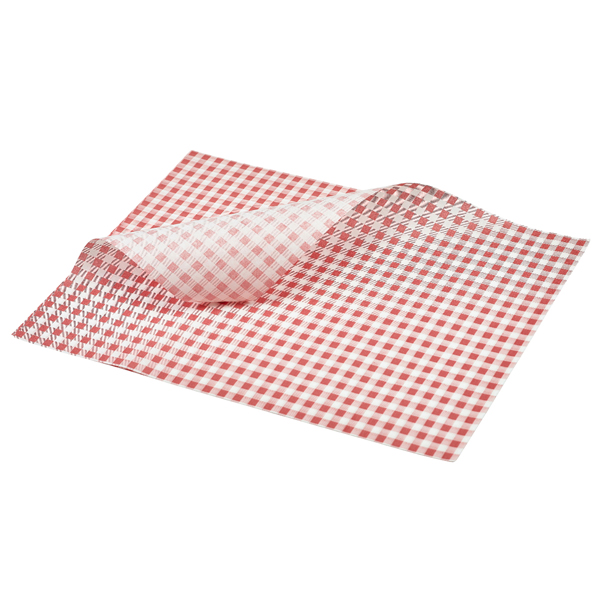 [BC-NPN1487LGR] Greaseproof Paper Red Gingham Print 35 x 25cm