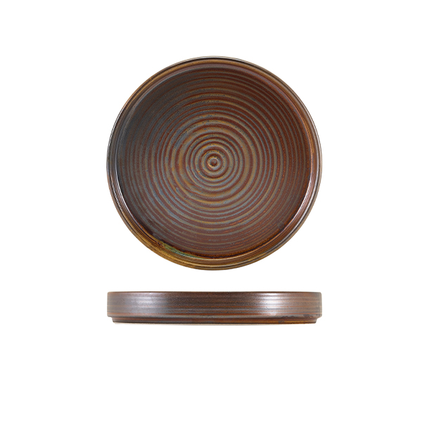 Terra Porcelain Rustic Copper Presentation Plate 18cm (Pack of 6)