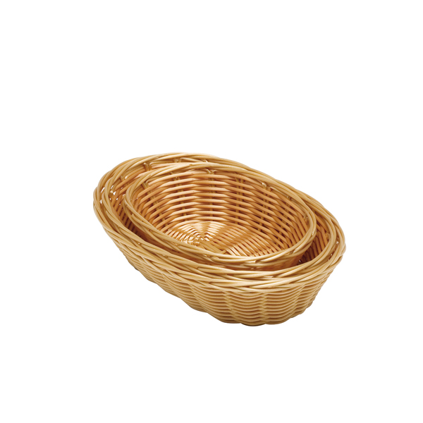 Oval  Polywicker Basket 10"X6.5"X2.5" (Pack of 12)