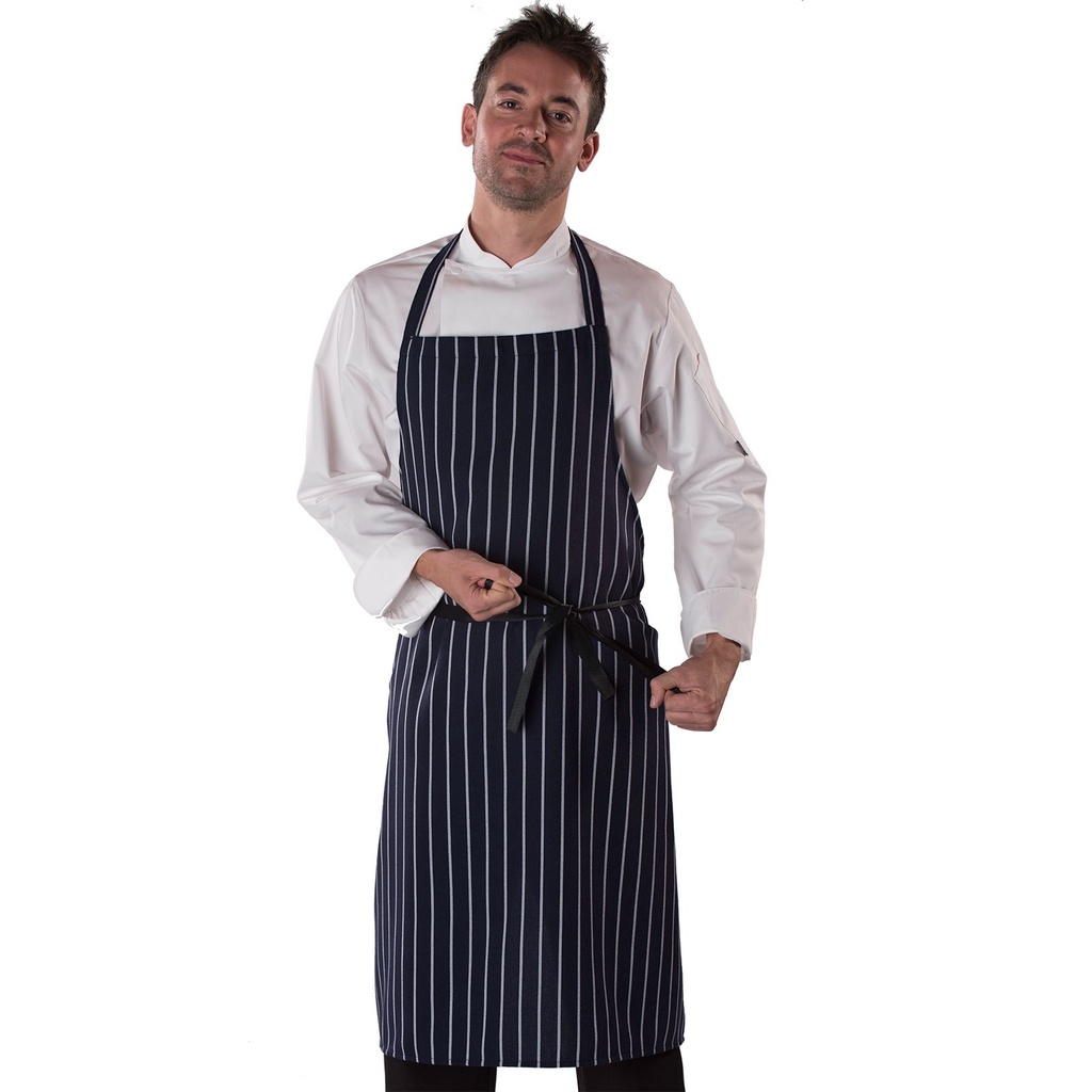 Dennys Colour Stripe Bib Apron (Stripe Navy)