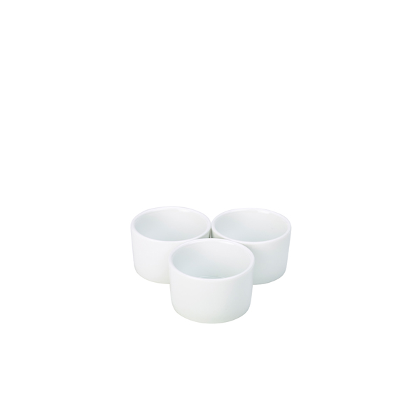 Genware Porcelain Contemporary Smooth Ramekin 6.5cm/ 2.5" (Pack of 6)