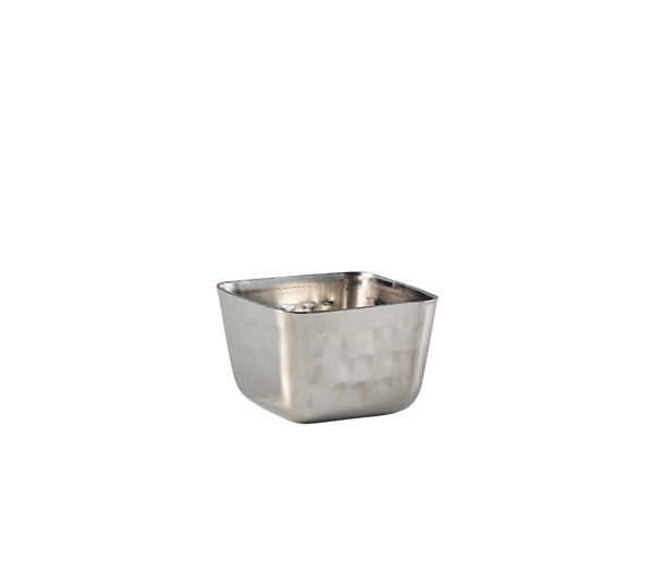 [BC-NRAMSQH2] GenWare Stainless Steel Square Hammered Ramekin 71ml/ 2.5oz (Pack of 12)