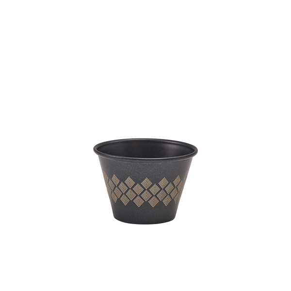 [BC-NRAMSTD2MTBK] GenWare Metallic Black Diamond Ramekin 71ml/ 2.5oz (Pack of 24)