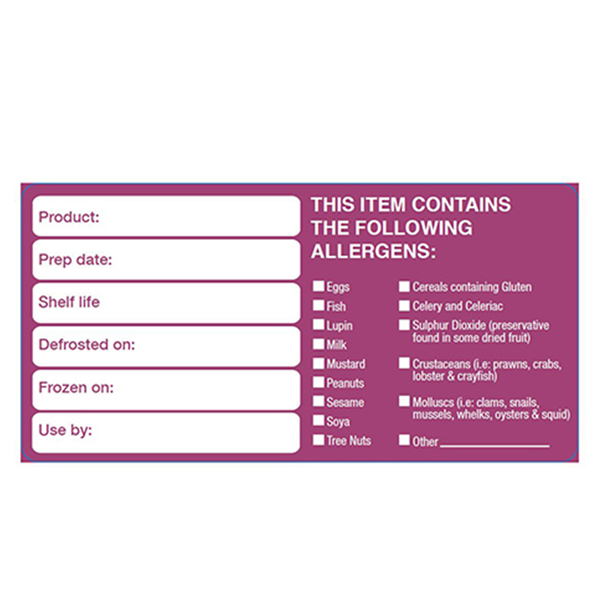 [BC-NRAPDU24R] 50x100mm Removable Product/ Allergen Label (500)
