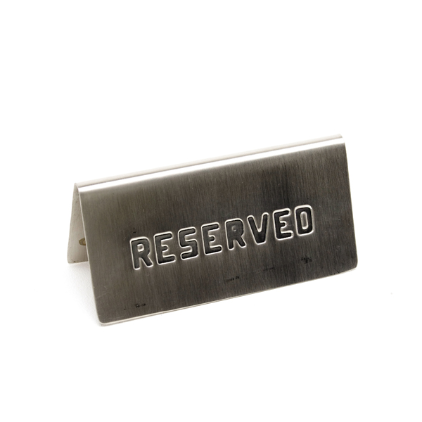 [BC-NRES-01] GenWare Stainless Steel Reserved Table Sign