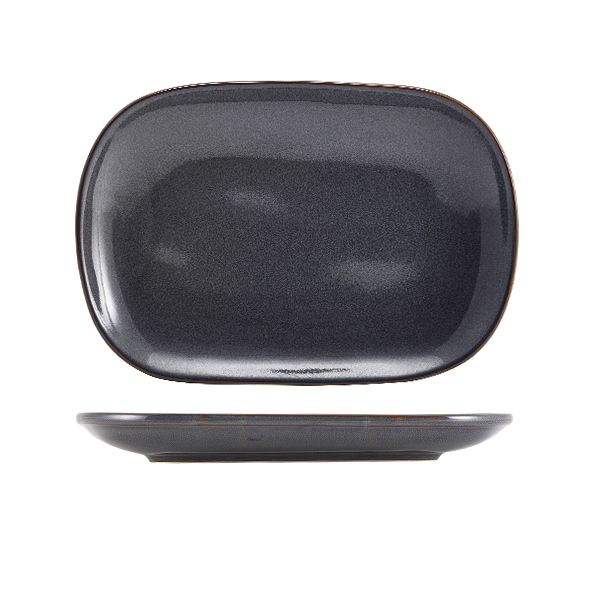 Rustic Stoneware Blue Rectangular Plate 24 x 16.5cm (Pack of 12)