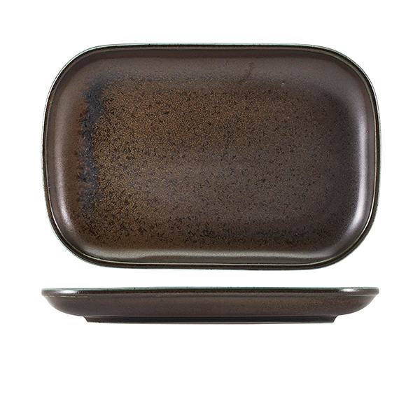 Terra Porcelain Black Rectangular Plate 29 x 19.5cm (Pack of 6)