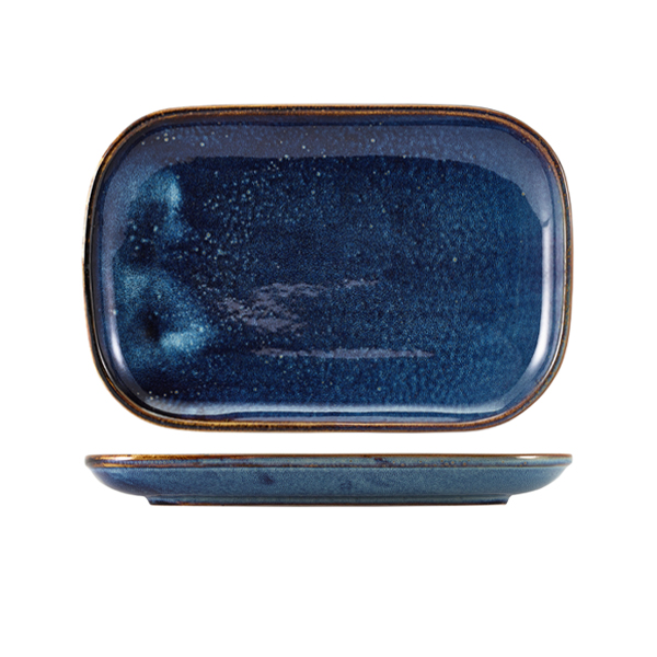 Terra Porcelain Aqua Blue Rectangular Plate 24 x 16.5cm (Pack of 12)
