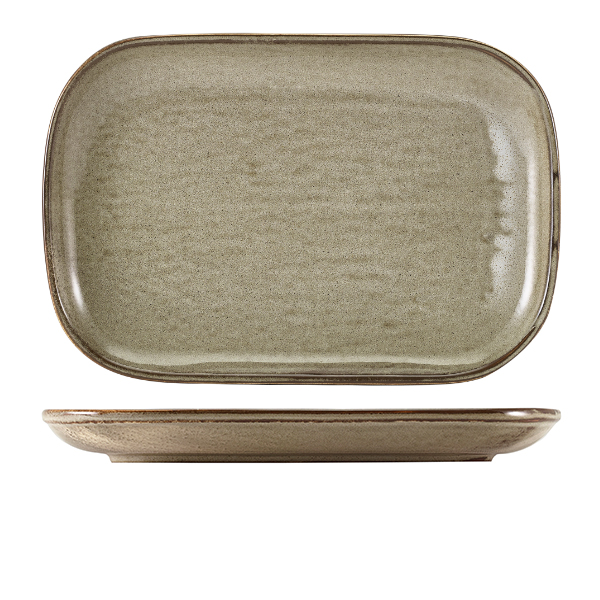 [BC-NRP-PG34] Terra Porcelain Grey Rectangular Plate 34.5 x 23.5cm (Pack of 6)