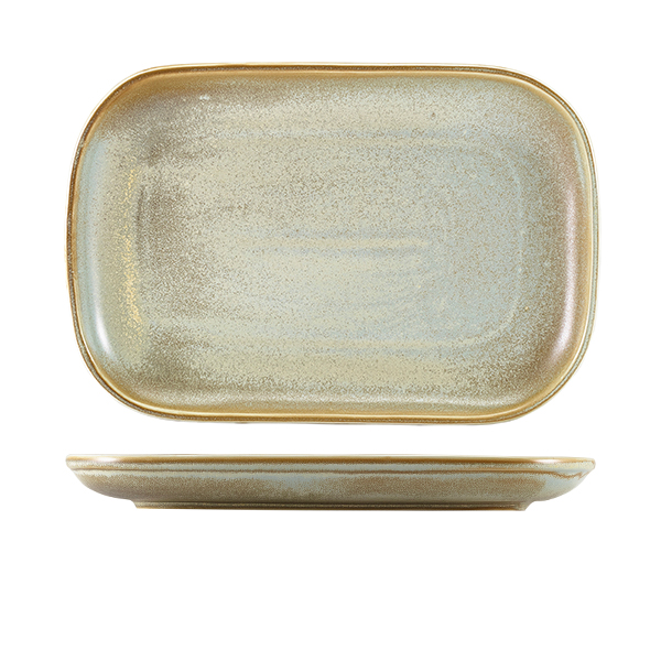 Terra Porcelain Matt Grey Rectangular Plate 29 x 19.5cm (Pack of 6)