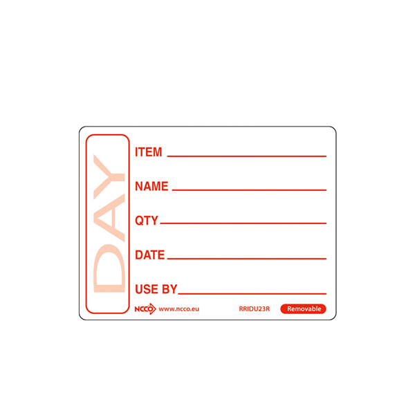 [BC-NRRIDU23R] 50 X 65mm Removable Red Use By Label (500)