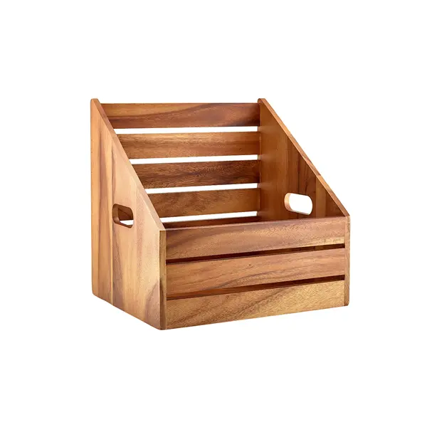 [BC-NRSR-W3226A] GenWare Acacia Wood Angled Crate GN 1/2