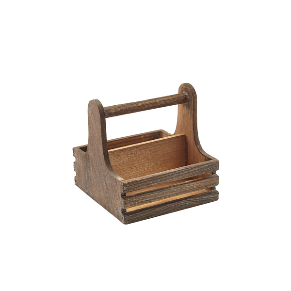 [BC-NRWTC-S] Small Rustic Wooden Table Caddy