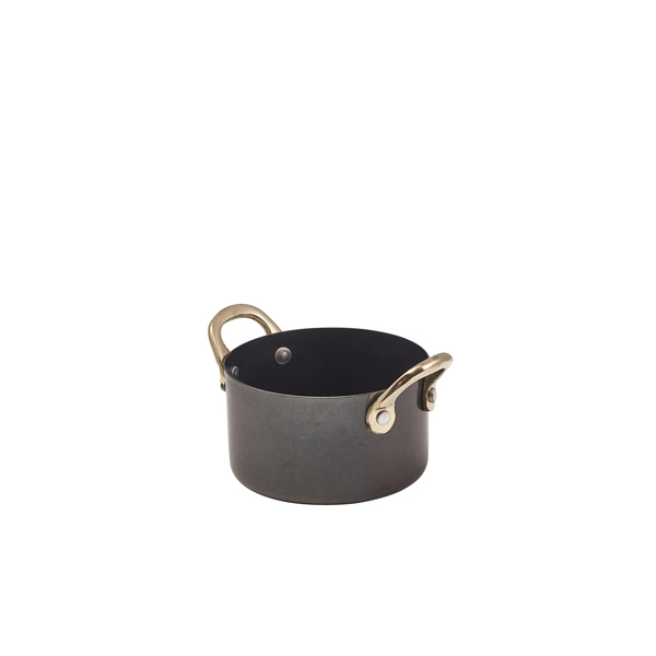 [BC-NSCD9BKV] GenWare Black Vintage Steel Mini Casserole Dish 9 x 5.25cm (Pack of 6)