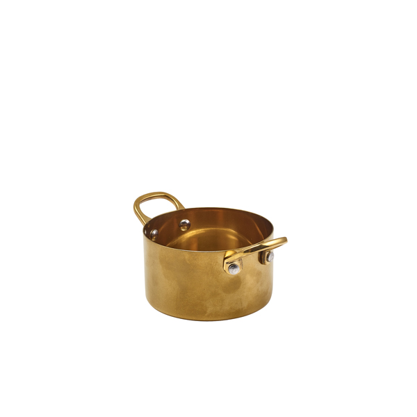 [BC-NSCD9GDV] GenWare Gold Vintage Steel Mini Casserole Dish 9 x 5.25cm (Pack of 6)