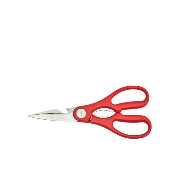 Stainless Steel Kitchen Scissors 8" Red