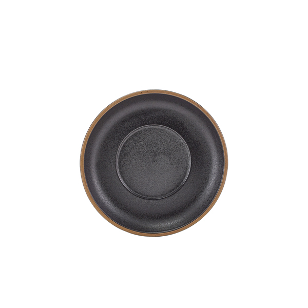 GenWare Kava Black Stoneware Saucer 16cm (Pack of 6)