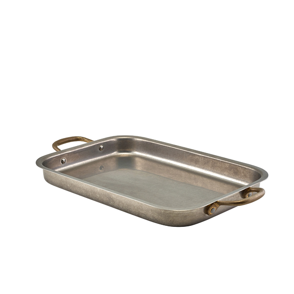 GenWare Vintage Steel Deep Tray 33 x 23.5cm (Pack of 3)