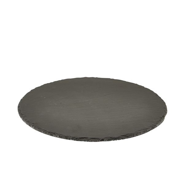 [BC-NSLTN-30] Genware Natural Edge Slate Platter 30cm Round (Pack of 6)