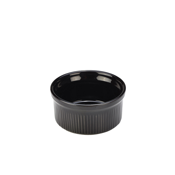 [BC-NSPS8-BL] GenWare Stoneware Black Ramekin 8cm/ 3" (Pack of 12)