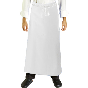 [DP69E] Apron Waist Sewn Ties White