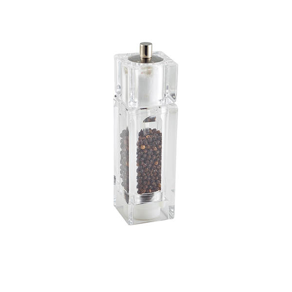 [BC-NSPSQCOM] GenWare Clear Square Combi Pepper Grinder/ Salt Shaker (Pack of 6)
