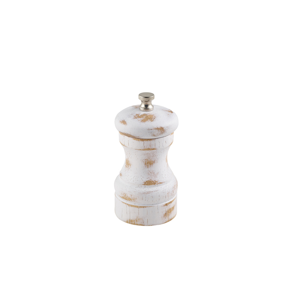 White Wash Salt/ Pepper Grinder 10cm (Pack of 6)