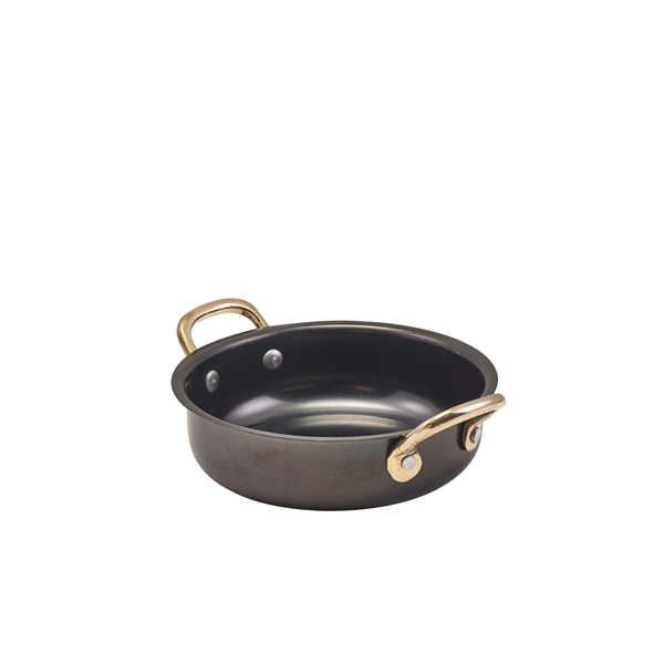 [BC-NSRD14BKV] GenWare Black Vintage Steel Round Dish 13.5 x 3.75cm (Pack of 6)